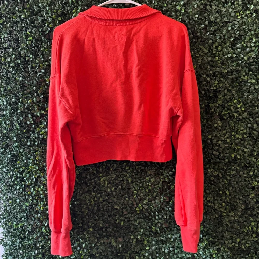 AERIE  Throw-Back Corset Cropped Quarter Zip PULLOVER/SWEATSHIRT - Picture 5 of 11